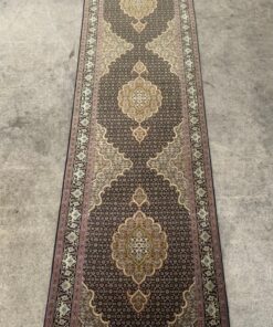 Tabriz Cork Wool & Silk Carpet with Mahi Pattern
