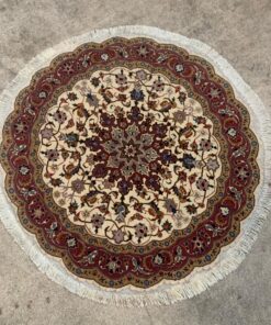 Tabriz Round Cork Wool & Silk Carpet