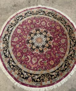 Tabriz Round Cork Wool & Silk Carpet